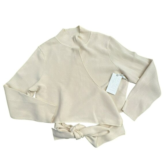 Athleta X Alicia Keys Chandail Sweater Size 3X Wrap Cream Long Sleeve NWT New - Picture 3 of 6